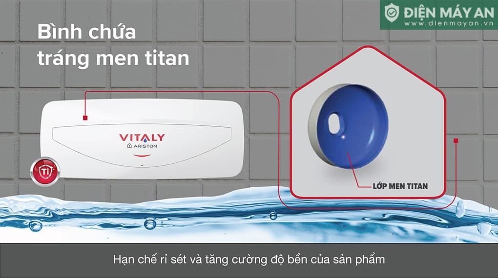 Bình nóng lạnh Ariston 20 lít VITALY 20 SLIM 2.5 FE